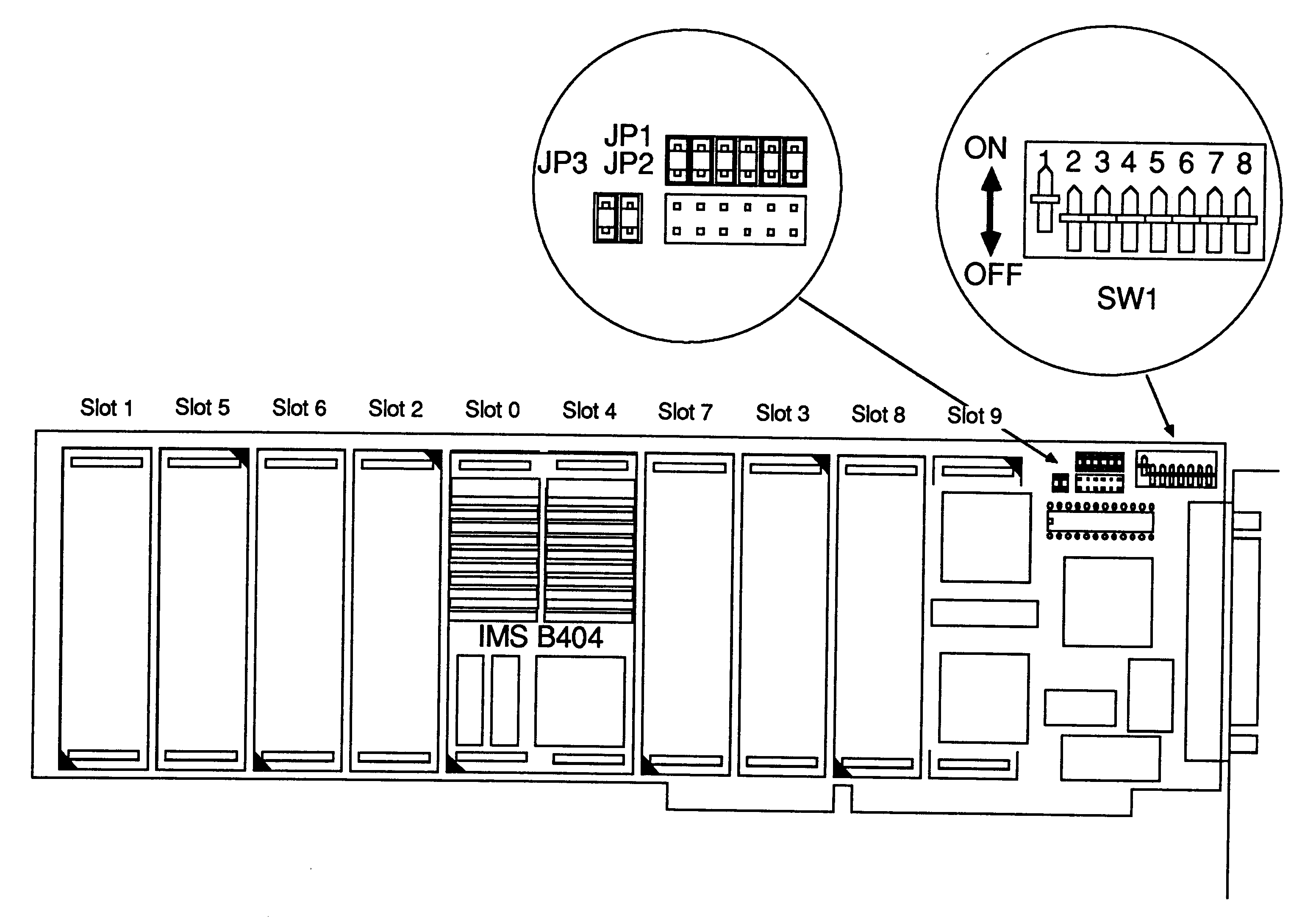 IMS B008
configured for a single IMS B404 TRAM in slot 0