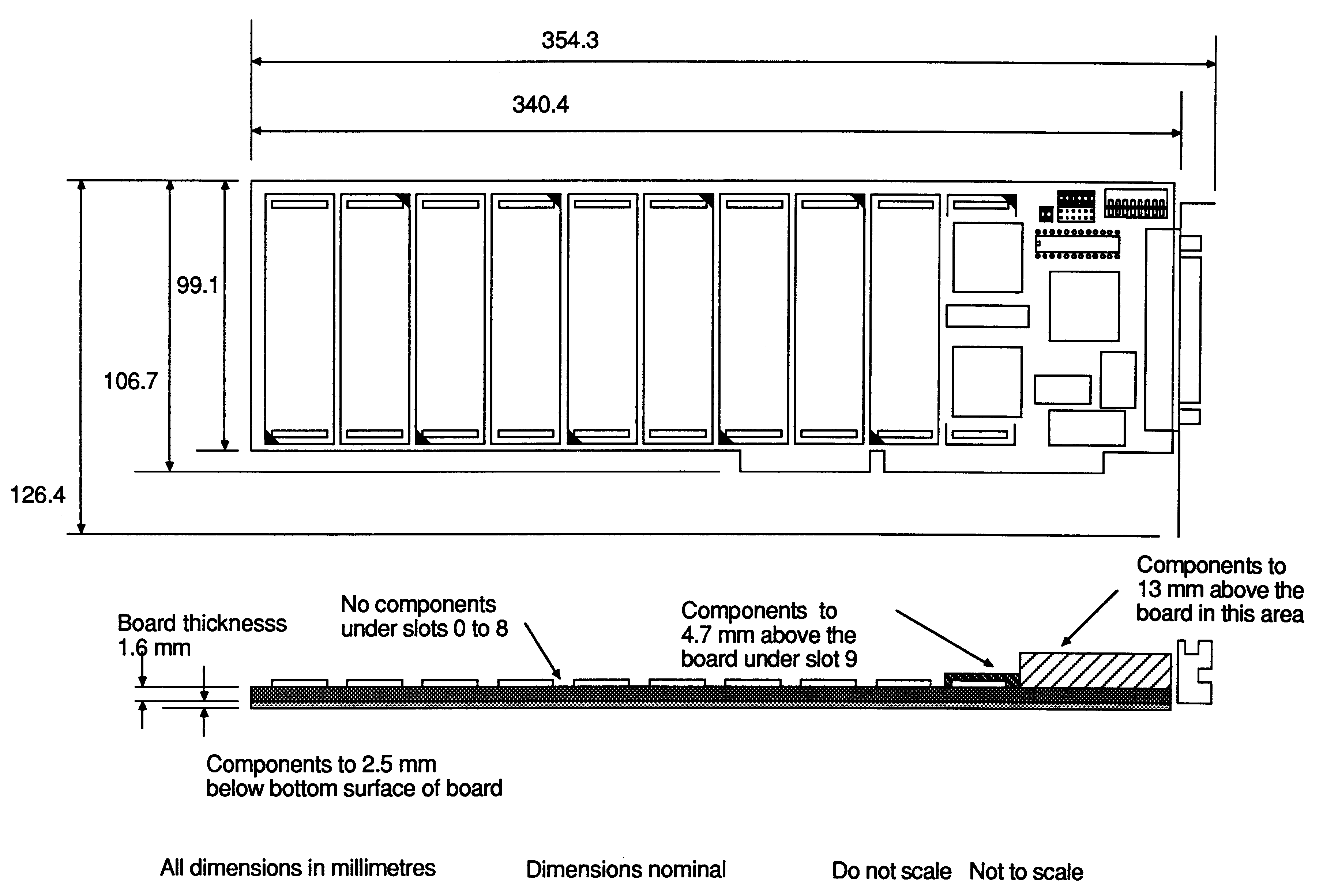 Mechanical drawing of the
IMS B008