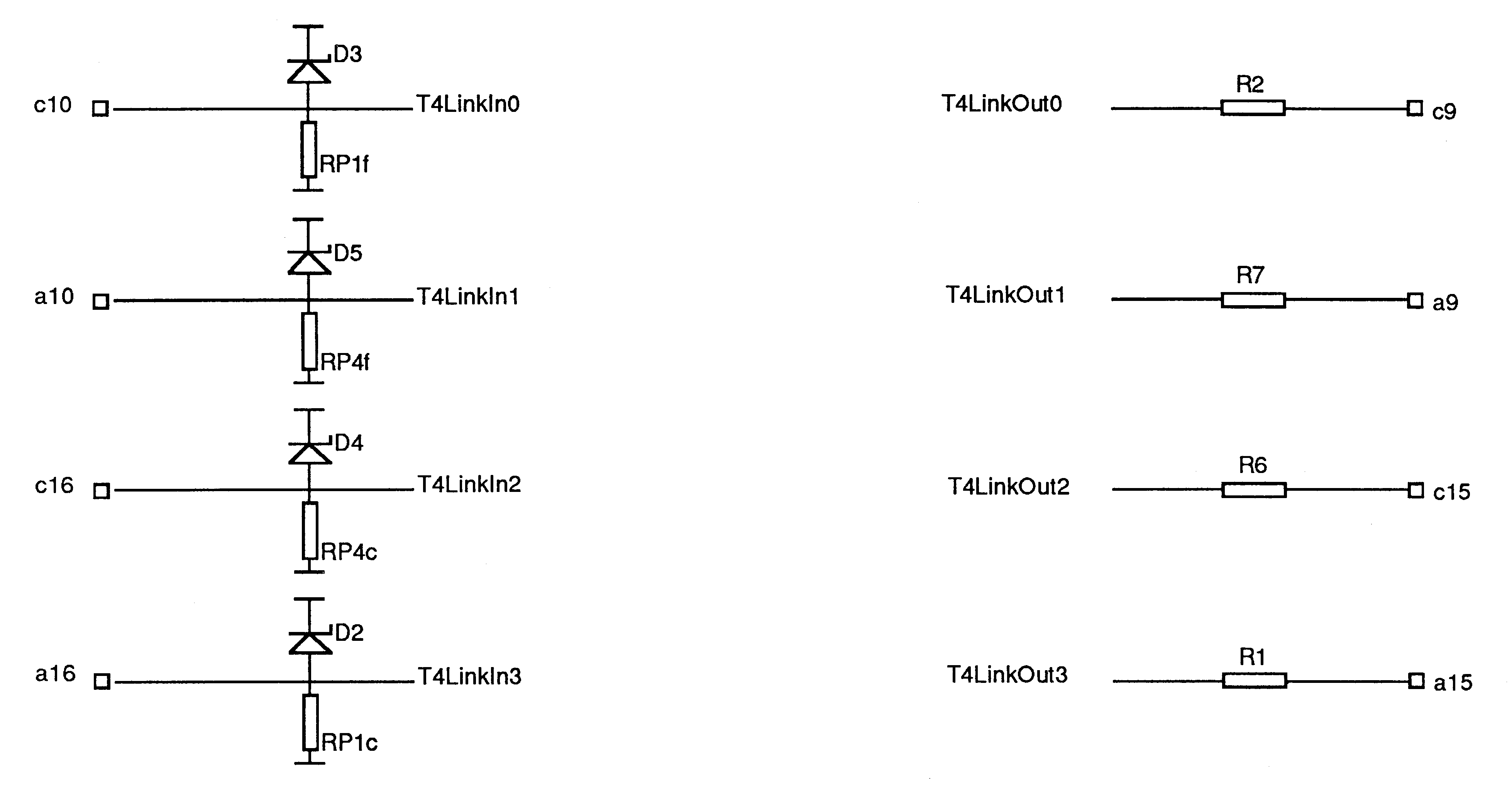 Transputer link termination