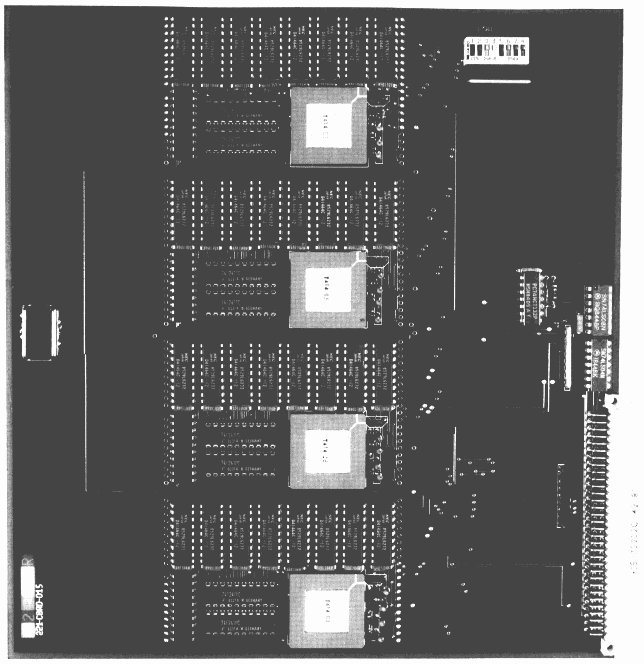 Four IMS T414 transputers with 256kbytes DRAM each